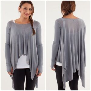 Lululemon Womens Dance Yoga Lounge Enlightened Pullover Lightweight Sweater Gray